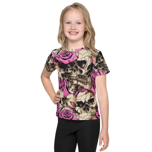 Rosebone Riot on a Kids Crew Neck T-Shirt