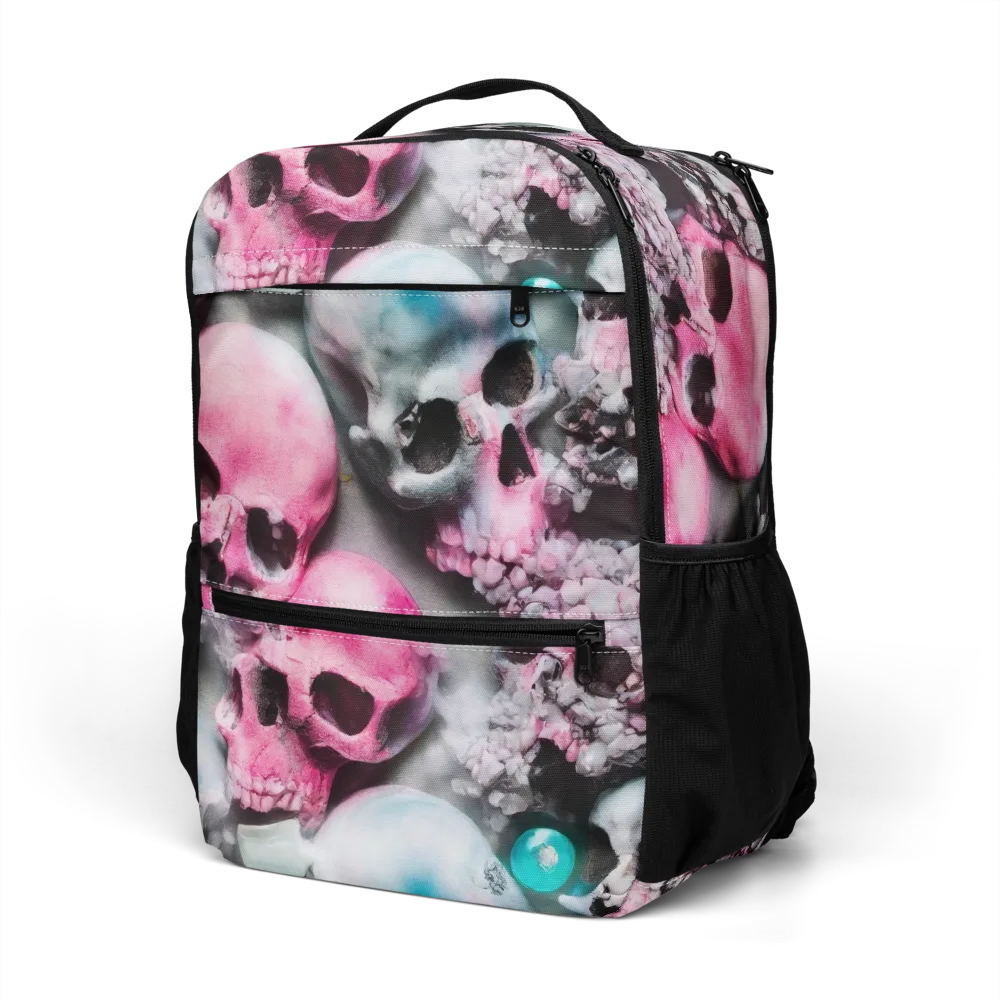 Candy Skull Garden on Utility Backpack — Left Front
