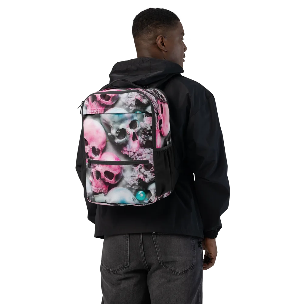 Candy Skull Garden on Utility Backpack — Back