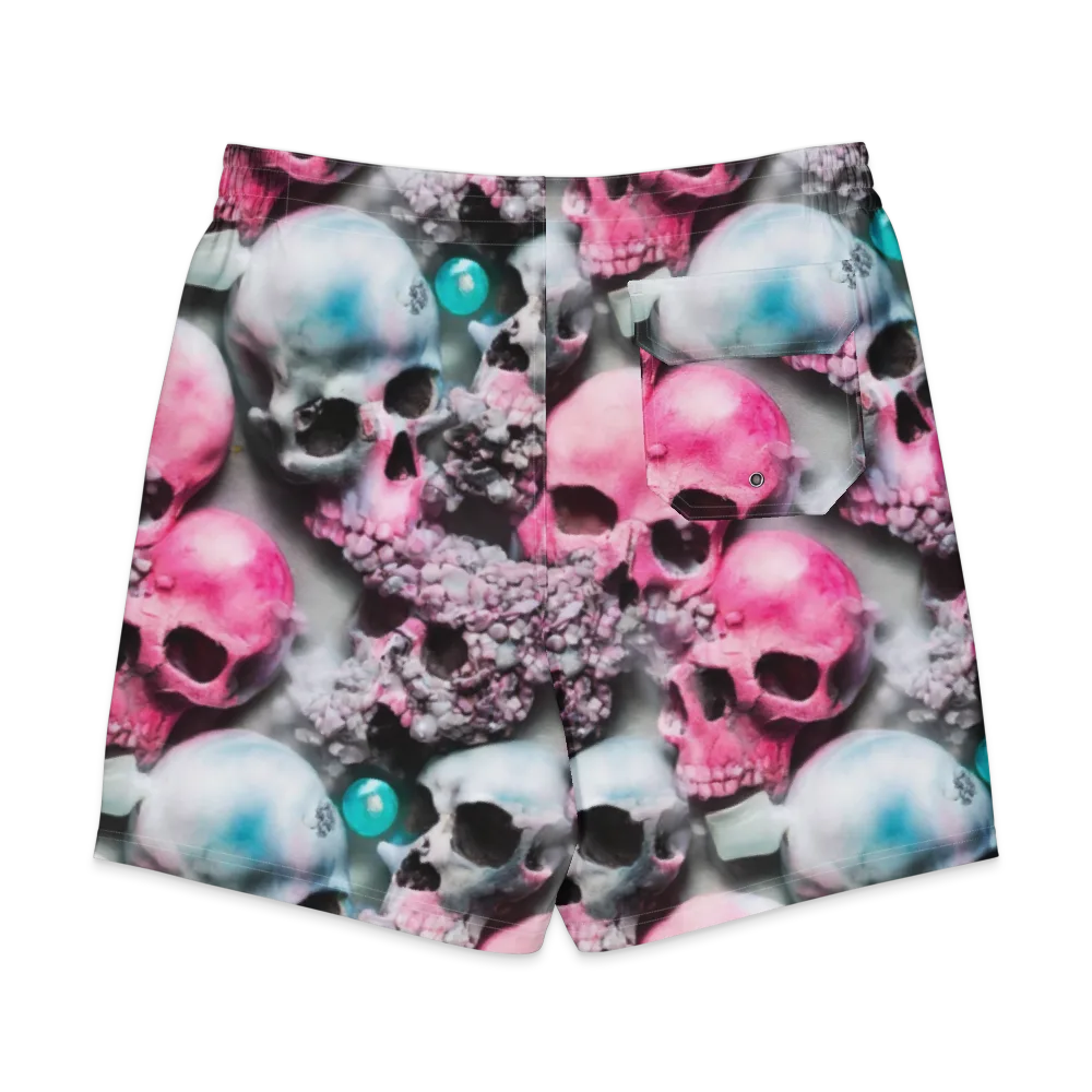 Candy Skull Garden on Men's Board Shorts — Back