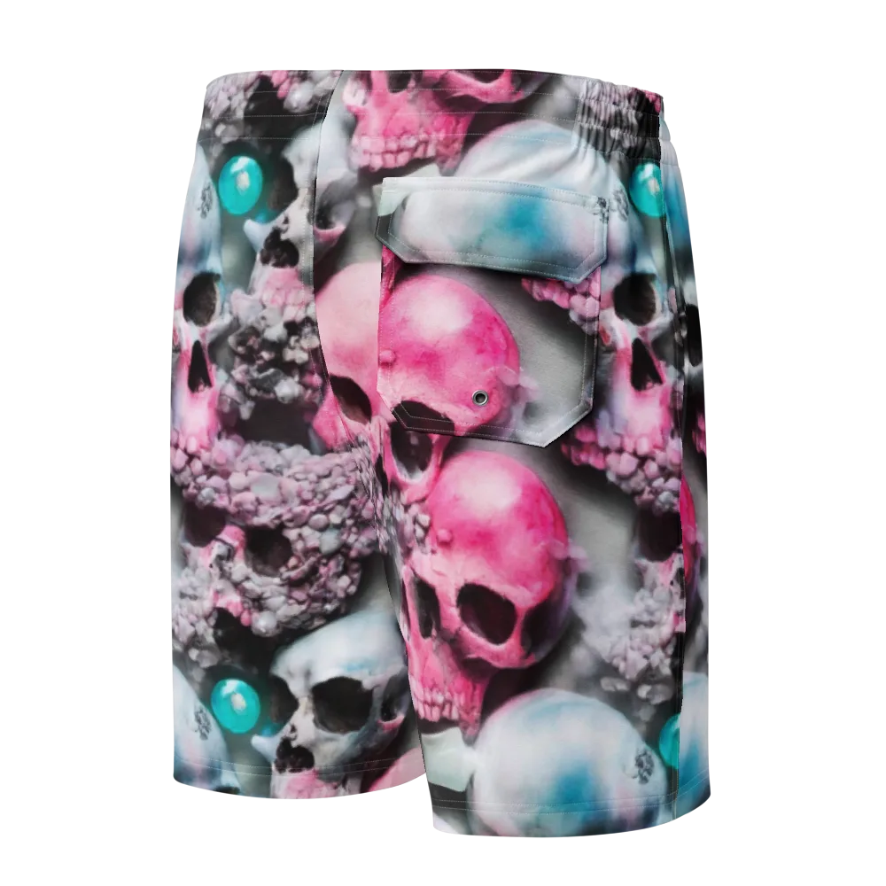 Candy Skull Garden on Men's Board Shorts — Back
