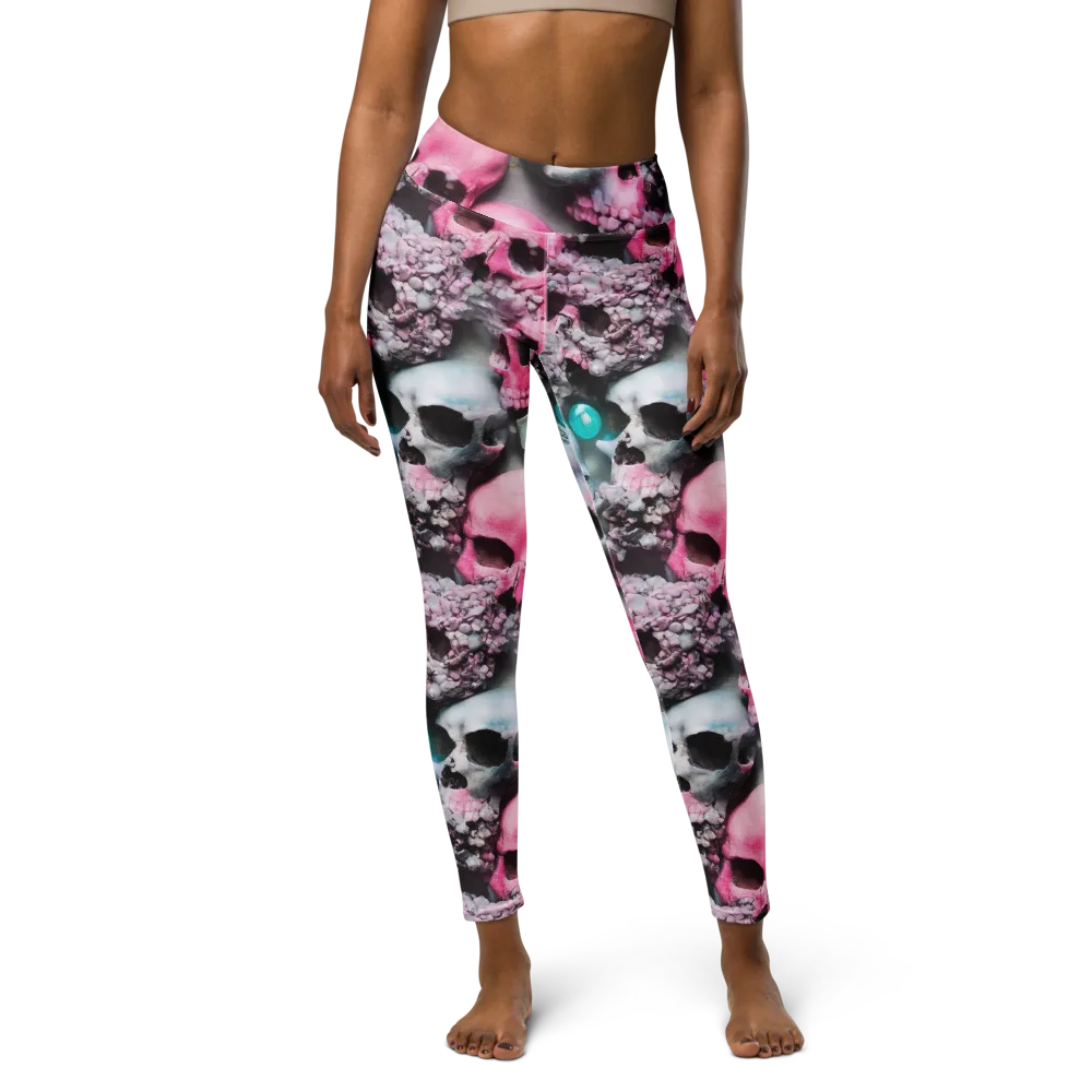 Candy Skull Garden on Yoga Leggings — Front