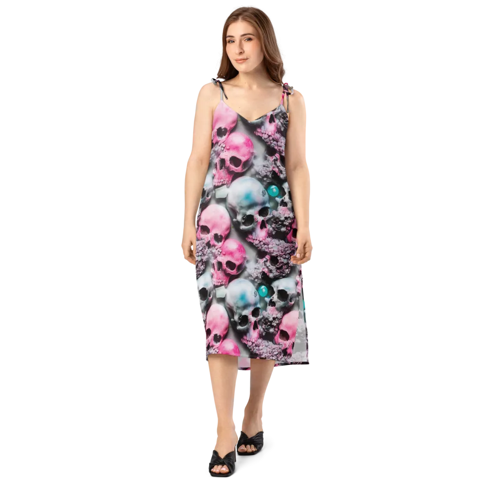 Candy Skull Garden on Slip Dress — Front