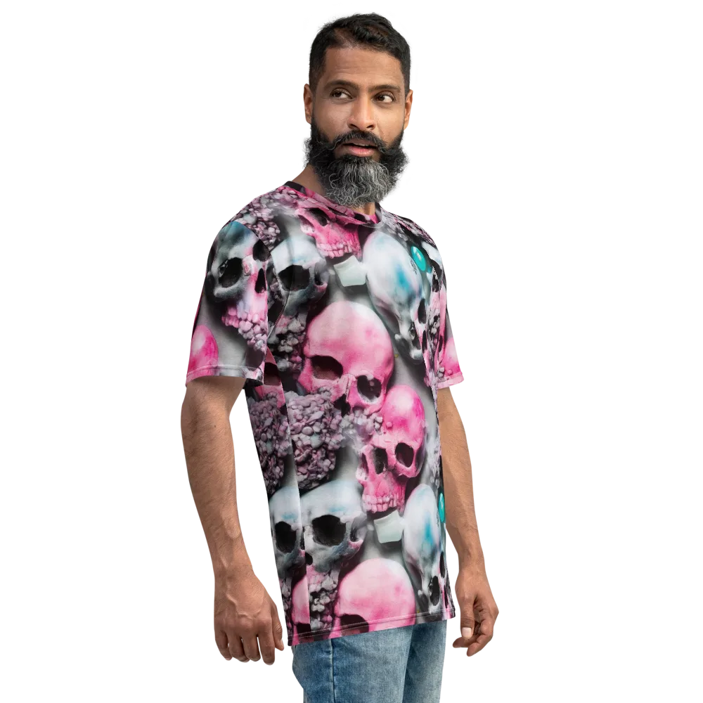 Candy Skull Garden on Men's Crew Neck T-Shirt — Right