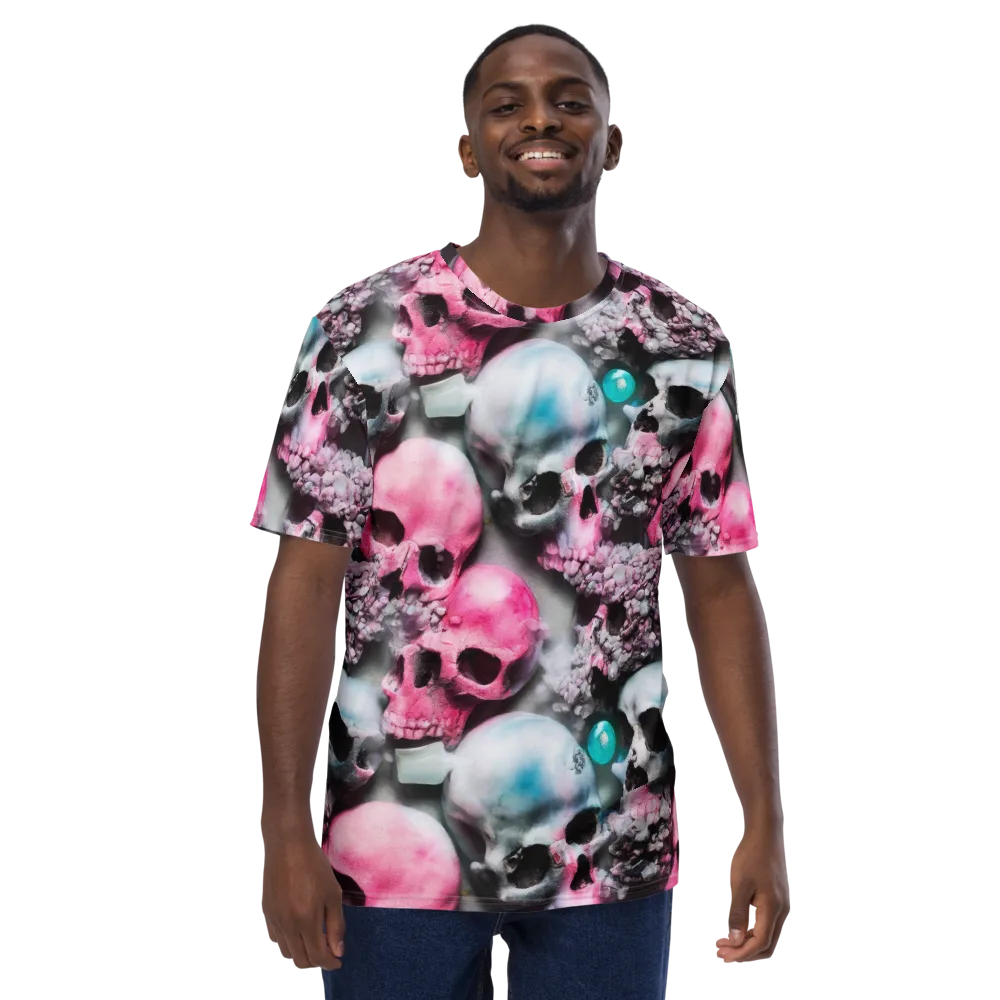Candy Skull Garden on Men's Crew Neck T-Shirt — Front
