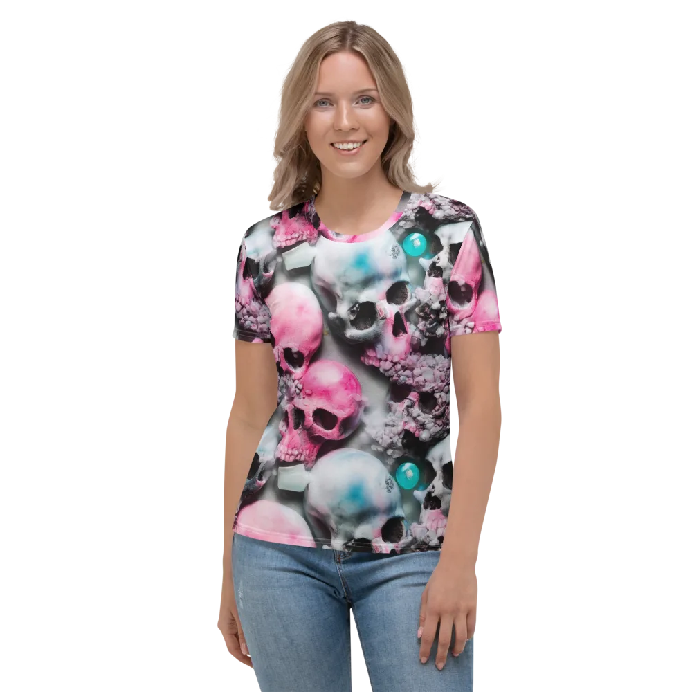 Candy Skull Garden on Women's Crew Neck T-Shirt — Front
