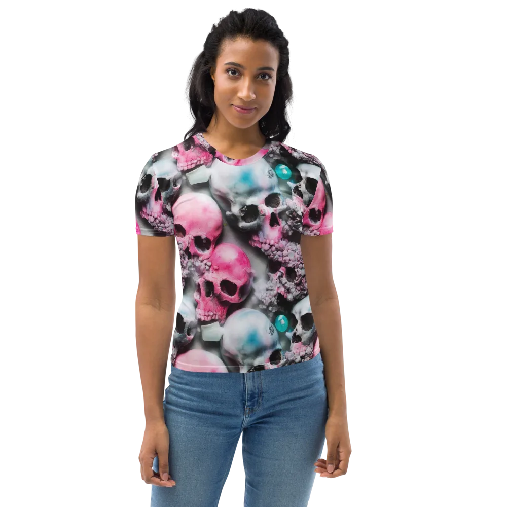 Candy Skull Garden on Women's Crew Neck T-Shirt — Front