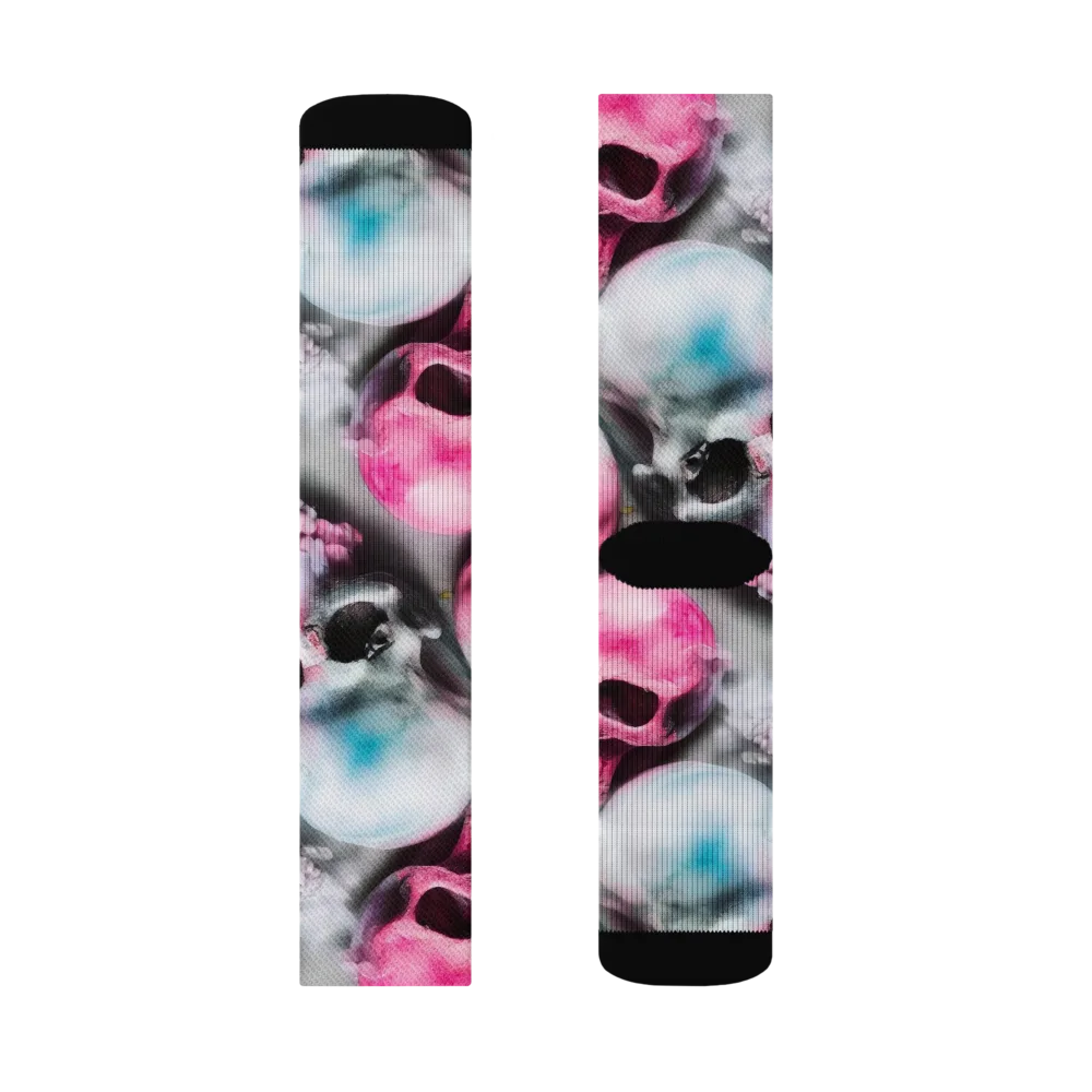 Candy Skull Garden on Socks — Left Sock