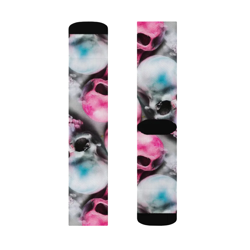 Candy Skull Garden on Socks — Right Sock