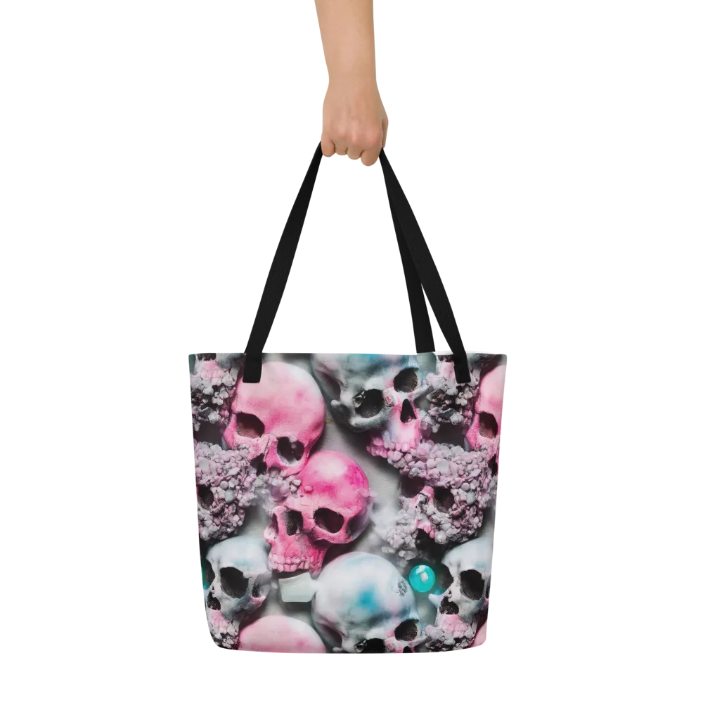 Candy Skull Garden on Large Tote Bag W/ Pocket — Front