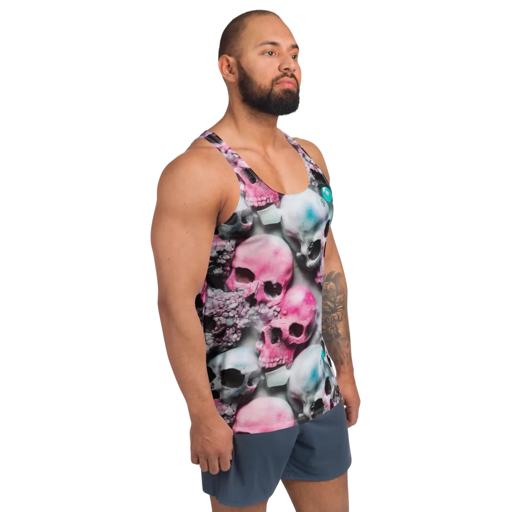 Candy Skull Garden on Men's Tank Top — Right Front