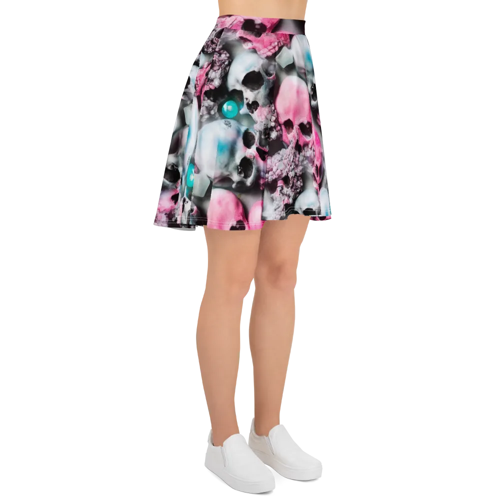 Candy Skull Garden on Skater Skirt — Right