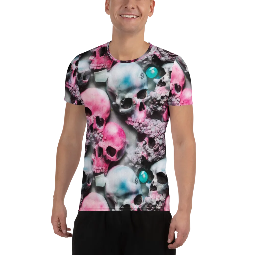 Candy Skull Garden on Men's Athletic T-Shirt — Front