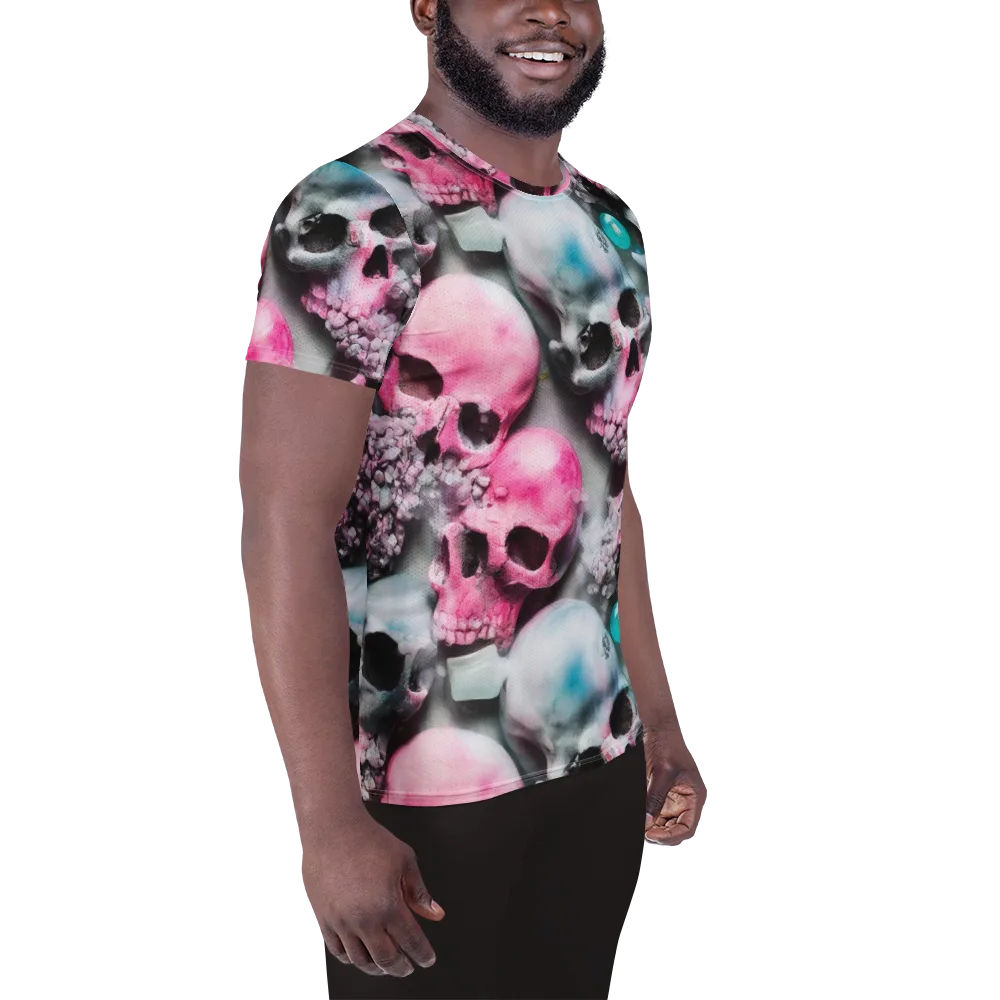 Candy Skull Garden on Men's Athletic T-Shirt — Right