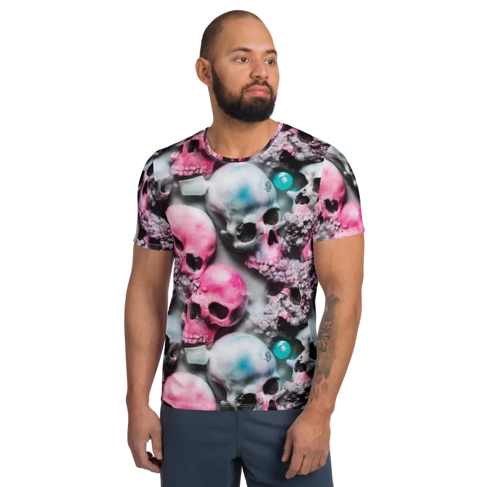 Candy Skull Garden on Men's Athletic T-Shirt — Front
