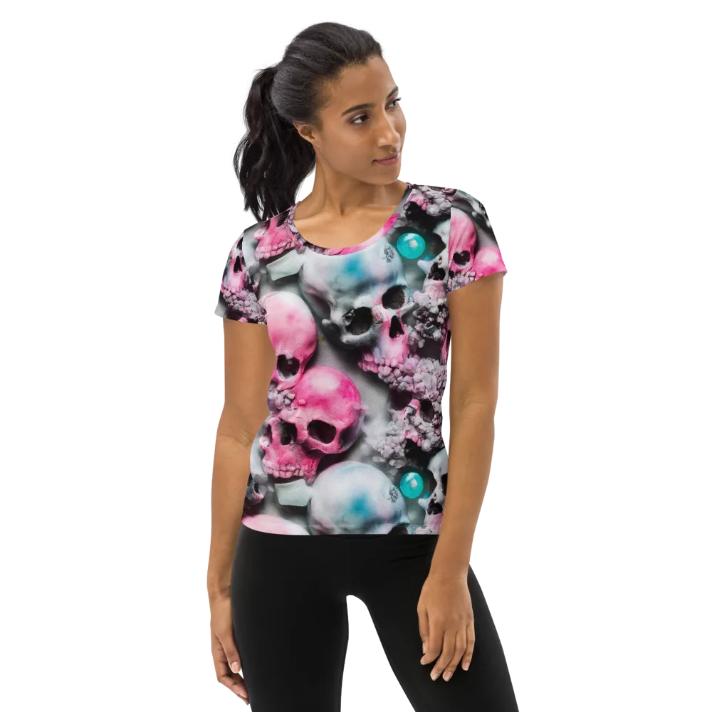 Candy Skull Garden on Women's Athletic T-Shirt — Front