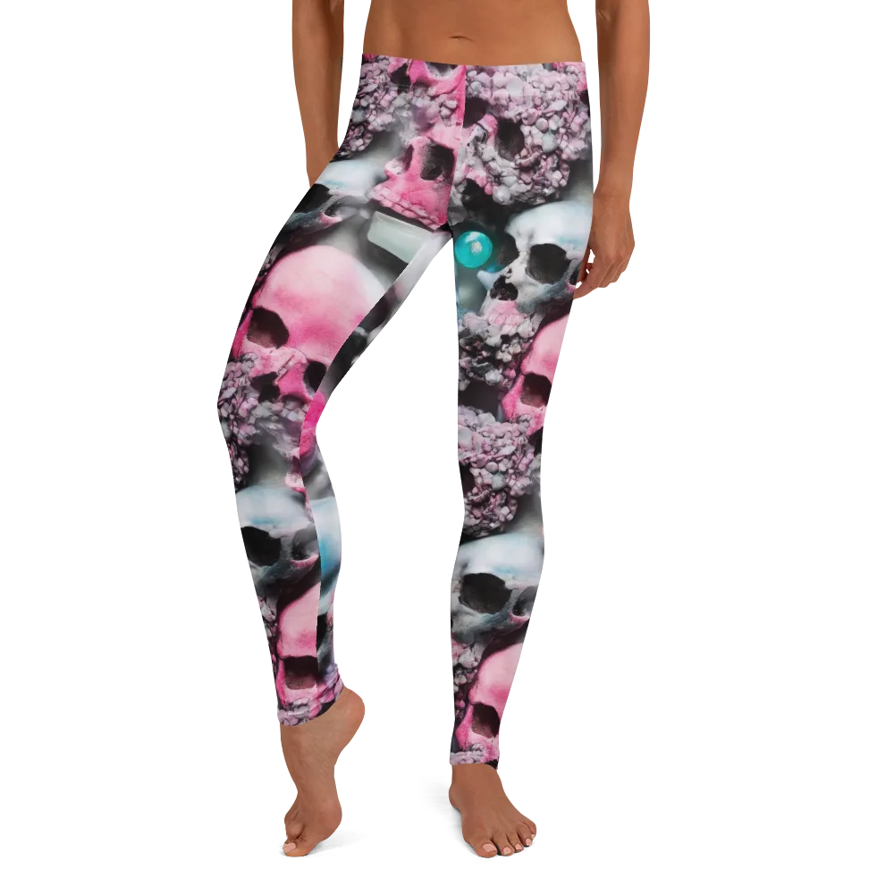 Candy Skull Garden on Leggings — Front