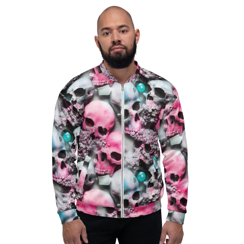 Candy Skull Garden on Bomber Jacket — Front