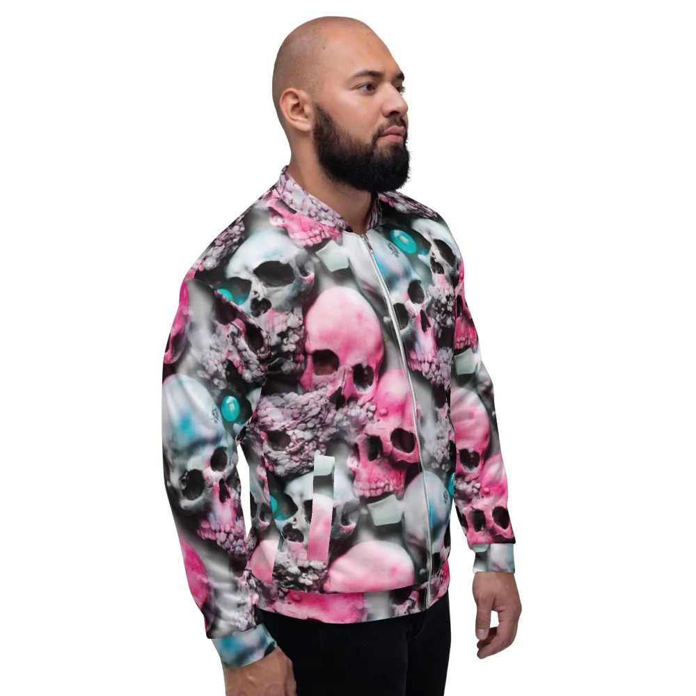 Candy Skull Garden on Bomber Jacket — Right