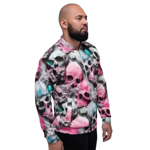 Candy Skull Garden on a Bomber Jacket