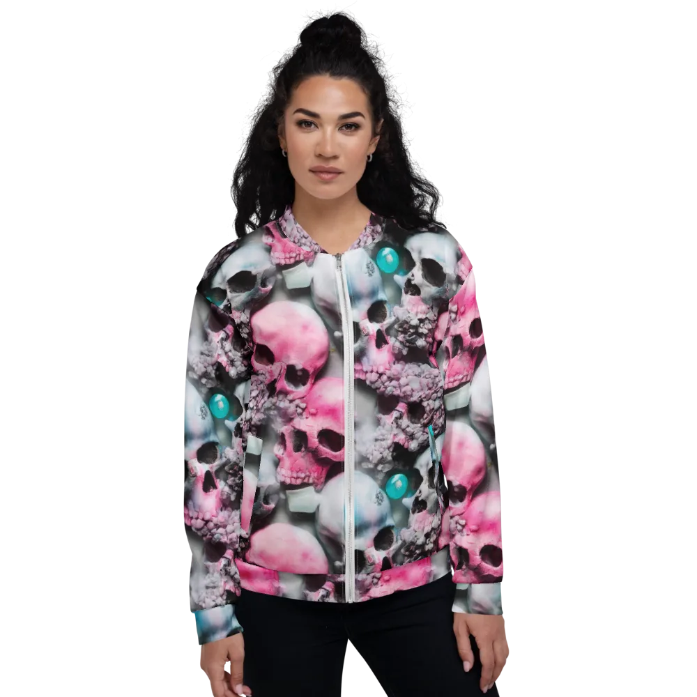 Candy Skull Garden on Bomber Jacket — Front