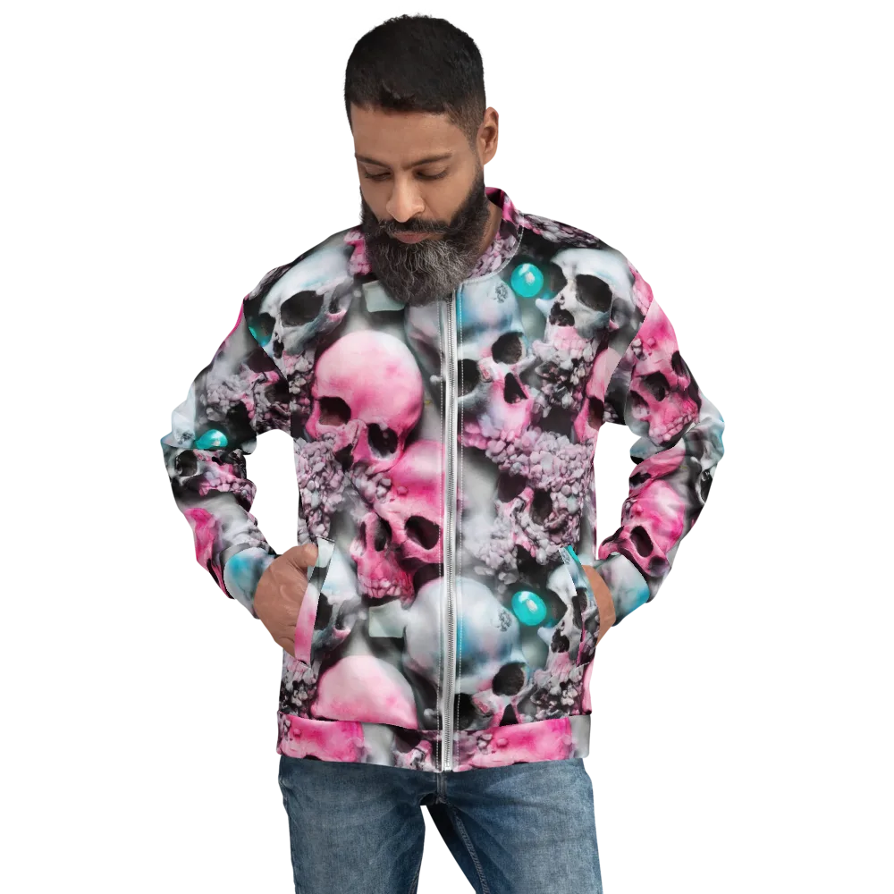 Candy Skull Garden on Bomber Jacket — Front