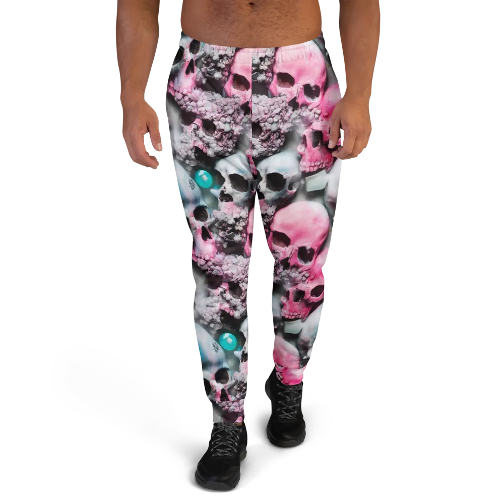 Candy Skull Garden on Men's Joggers — Front