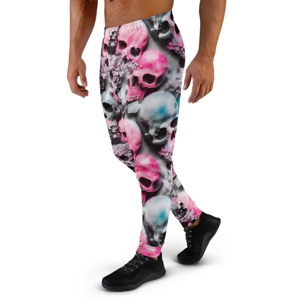 Candy Skull Garden on Men's Joggers — Left
