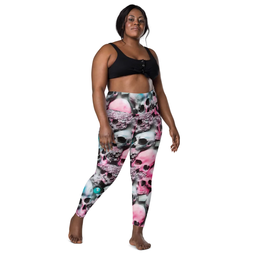 Candy Skull Garden on Leggings with Pockets — Front