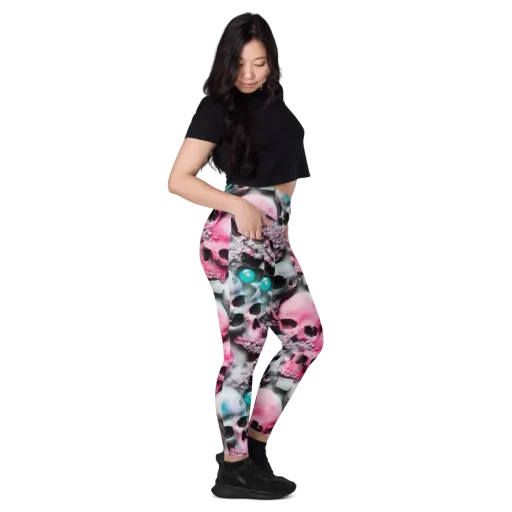 Candy Skull Garden on a Leggings with Pockets