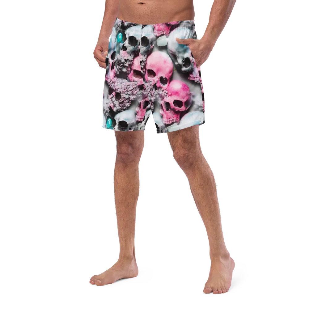 Candy Skull Garden on Swim Trunks — Left Front