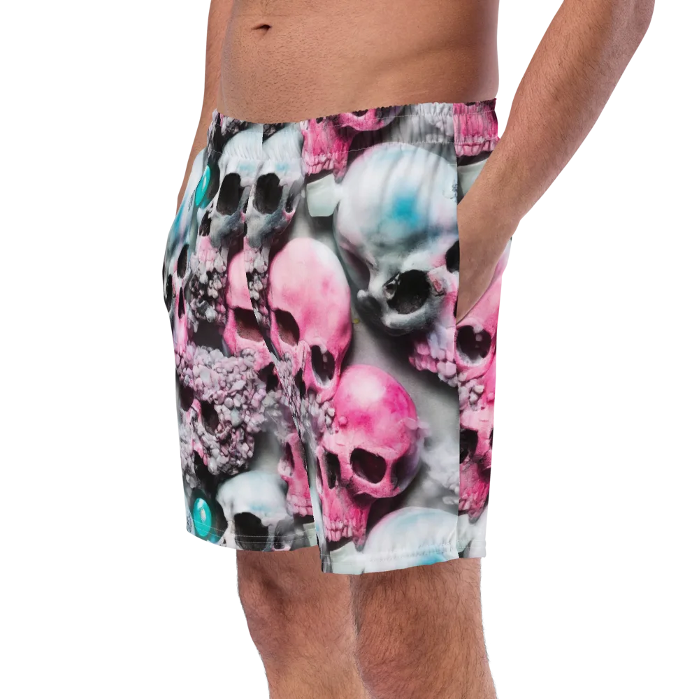 Candy Skull Garden on Swim Trunks — Left Front
