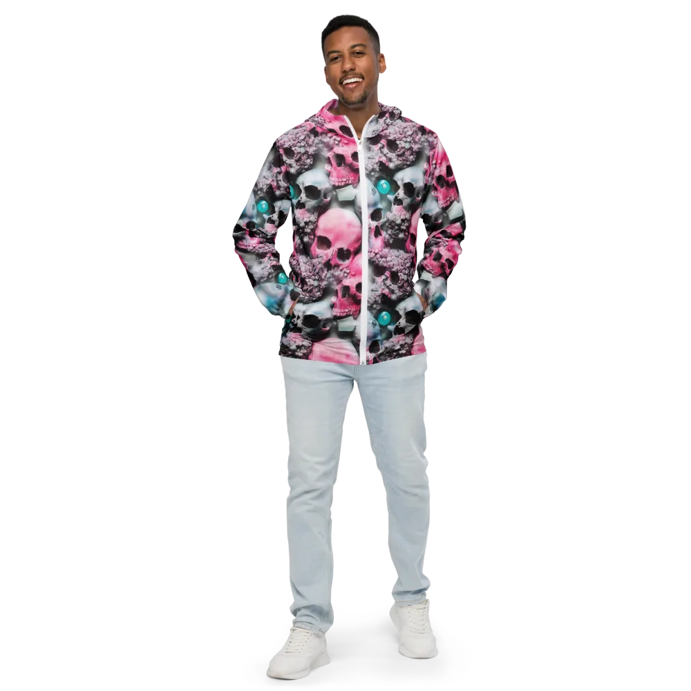 Candy Skull Garden on Men's Windbreaker — Front