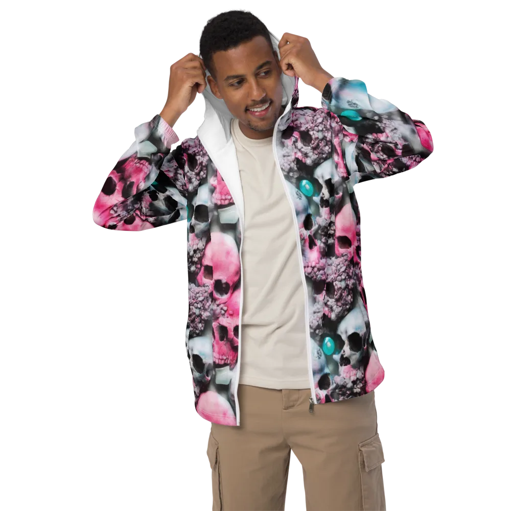Candy Skull Garden on Men's Windbreaker — Front