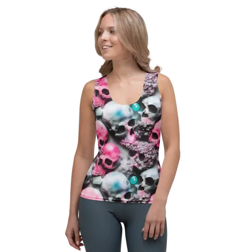 Candy Skull Garden on a Women's Tank Top