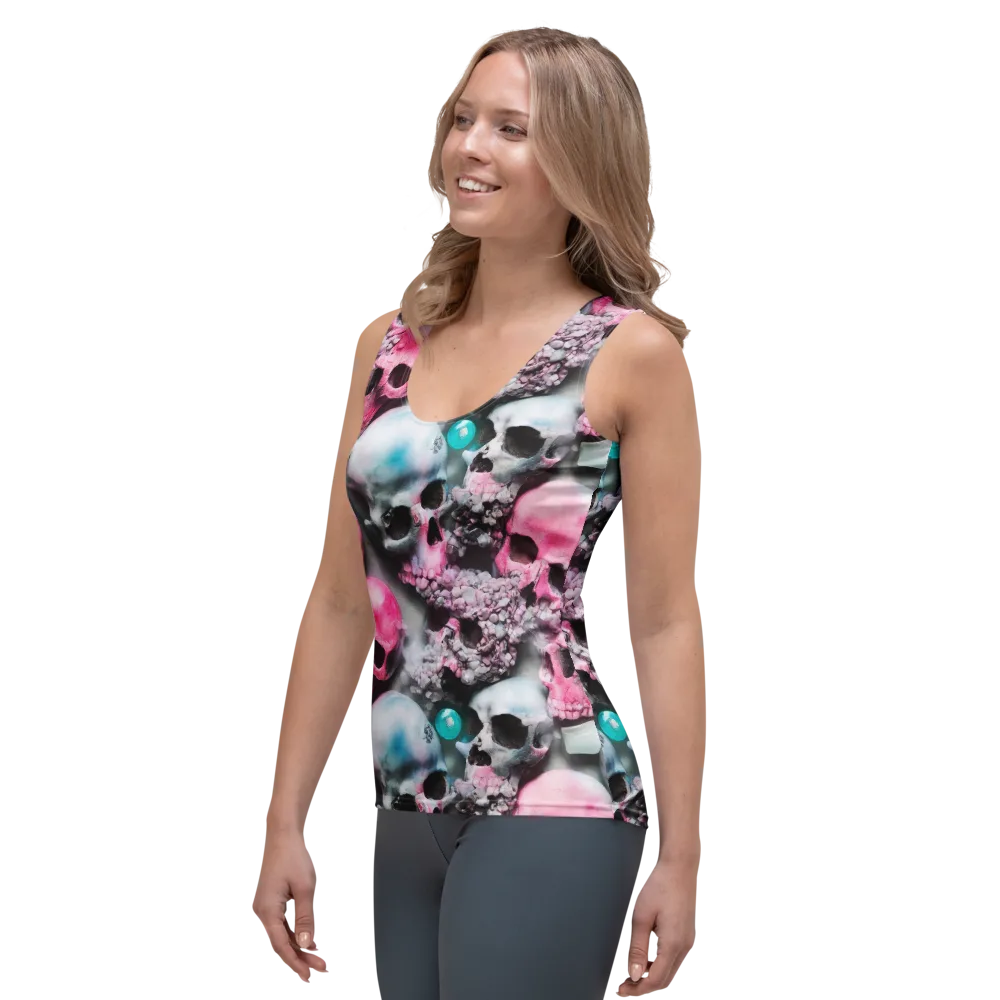 Candy Skull Garden on Women's Tank Top — Left Front