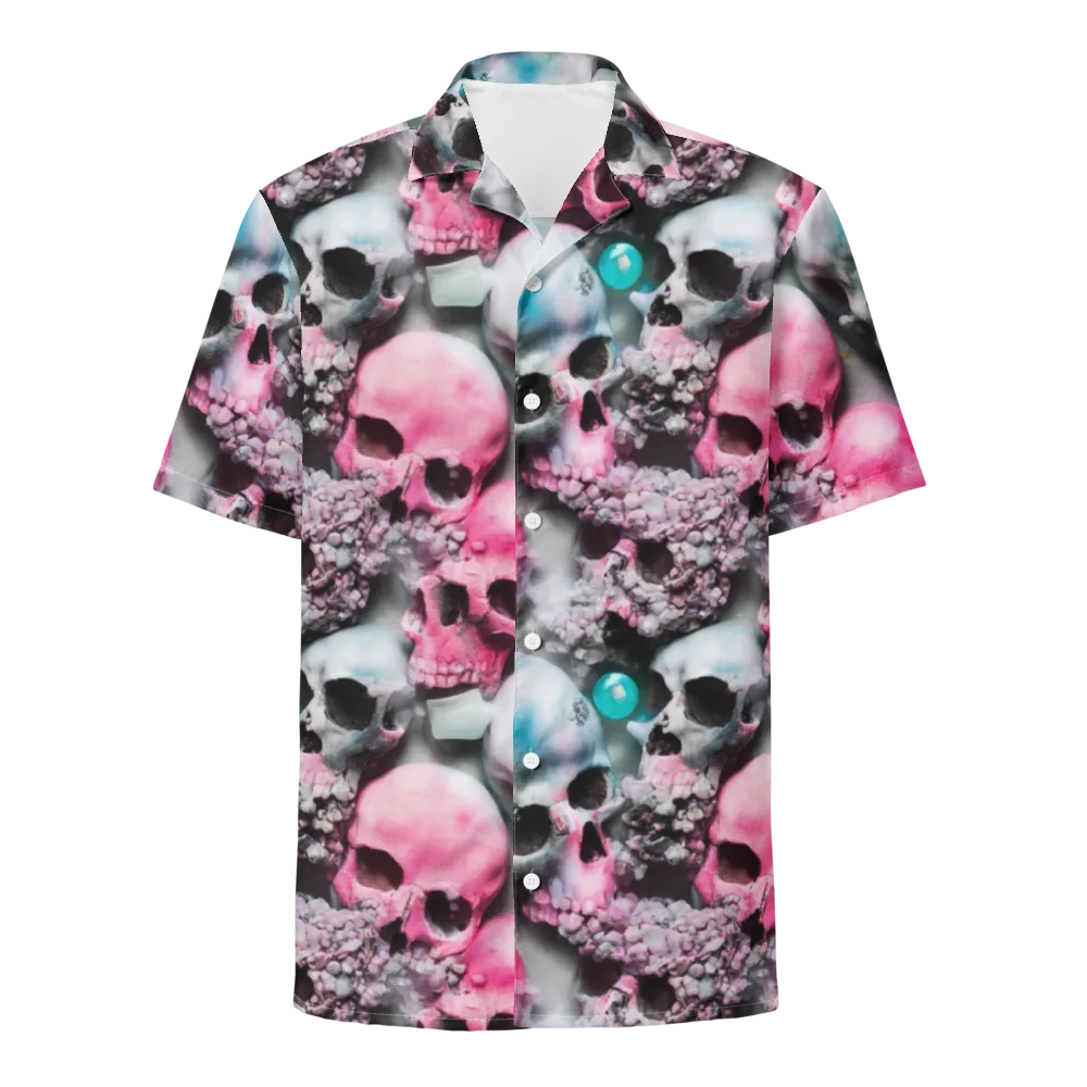 Candy Skull Garden on Button Shirt — Front