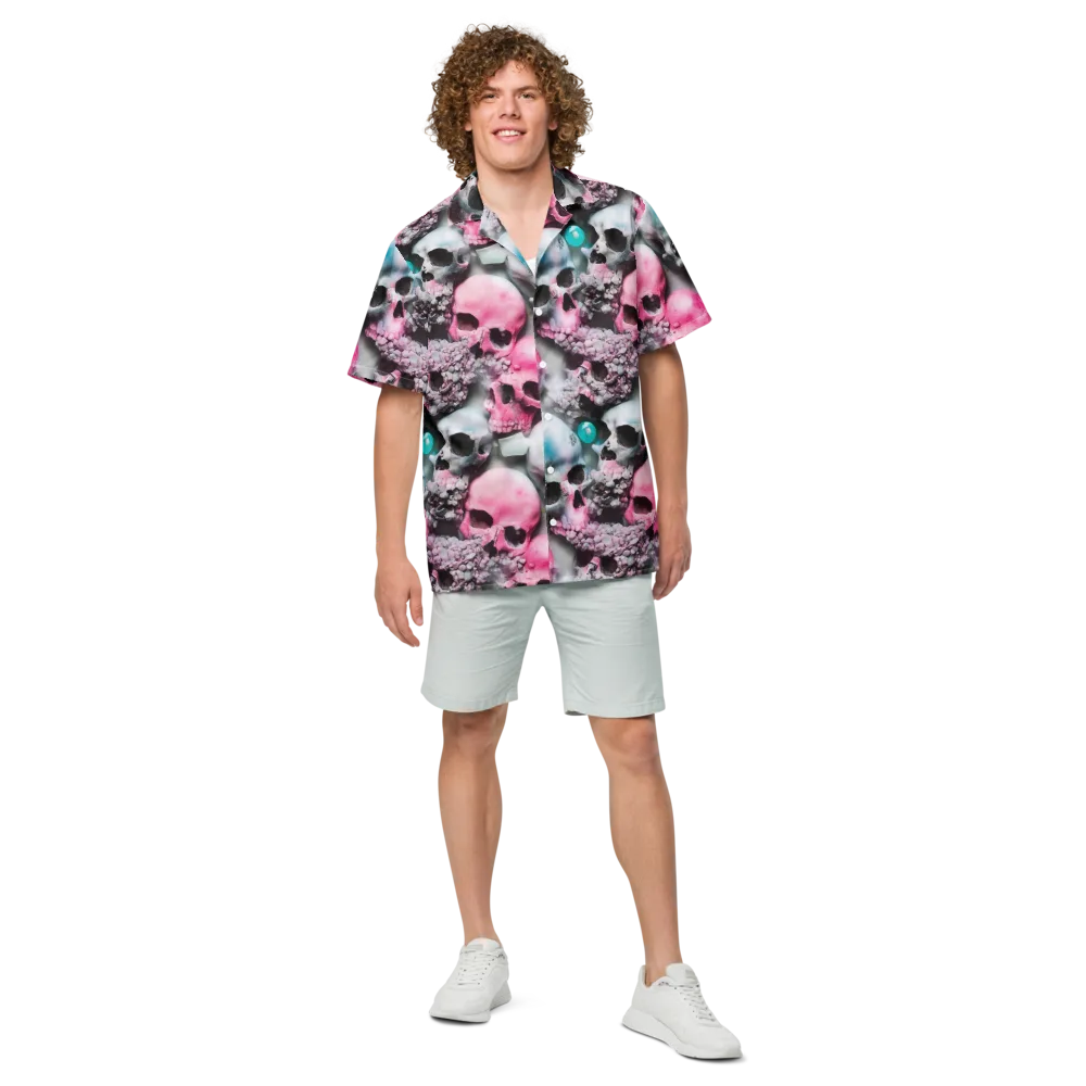Candy Skull Garden on Button Shirt — Front