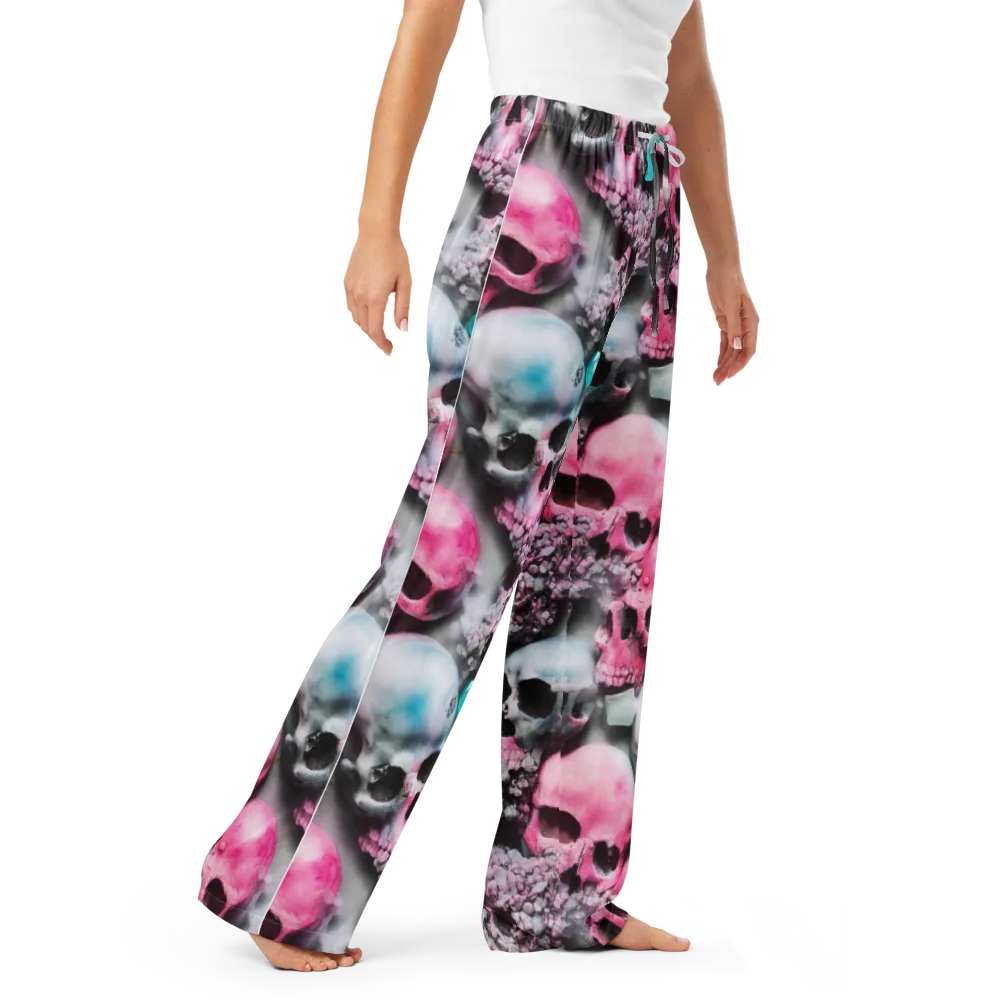 Candy Skull Garden on Women's Pajama Pants — Right Front