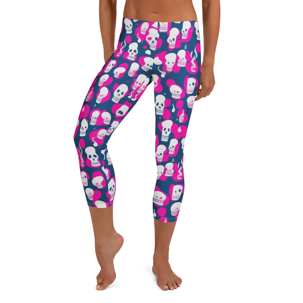 Pink Requiem on Capri Leggings — Front