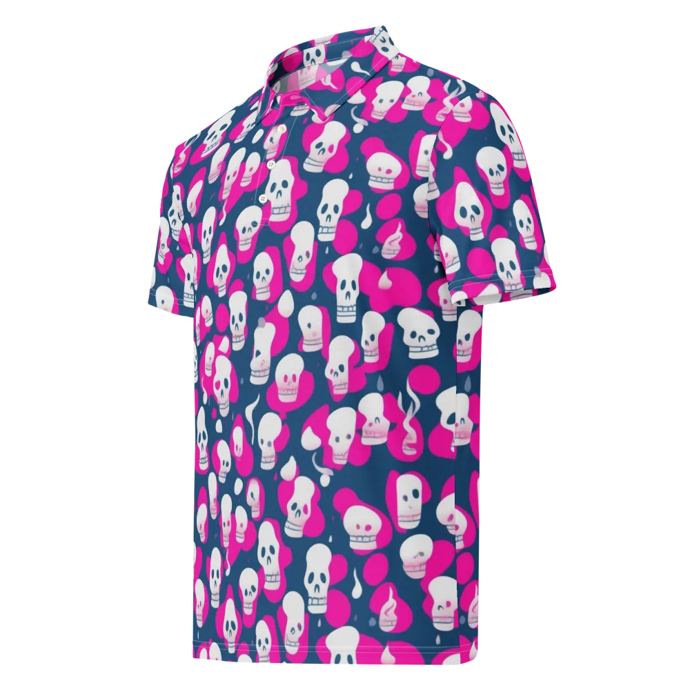 Pink Requiem on Men's Slim Fit Polo Shirt — Left Front
