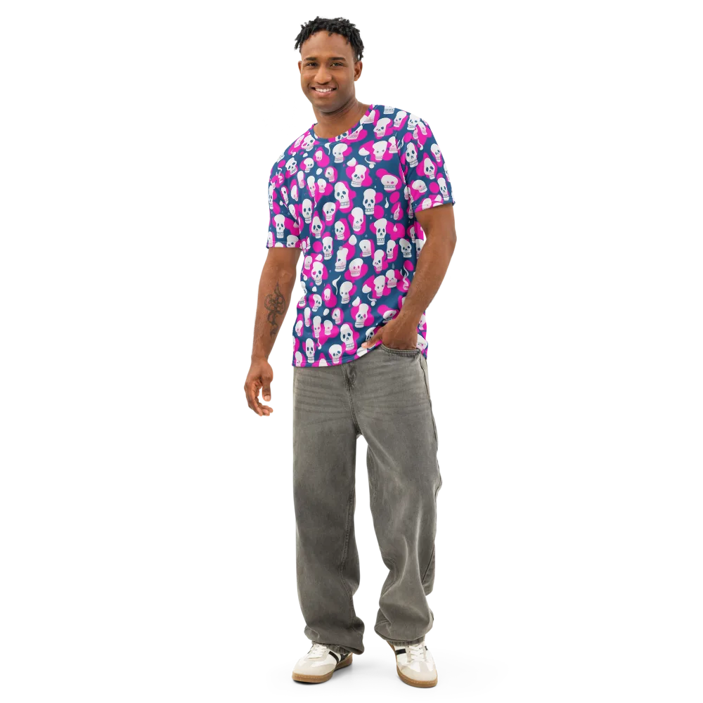 Pink Requiem on Men's Cotton Crew Neck T-Shirt — Front