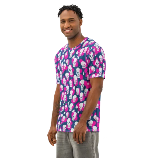 Pink Requiem on a Men's Cotton Crew Neck T-Shirt