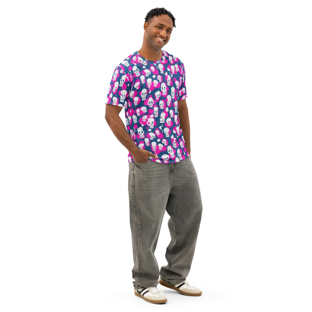 Pink Requiem on Men's Cotton Crew Neck T-Shirt — Right Front