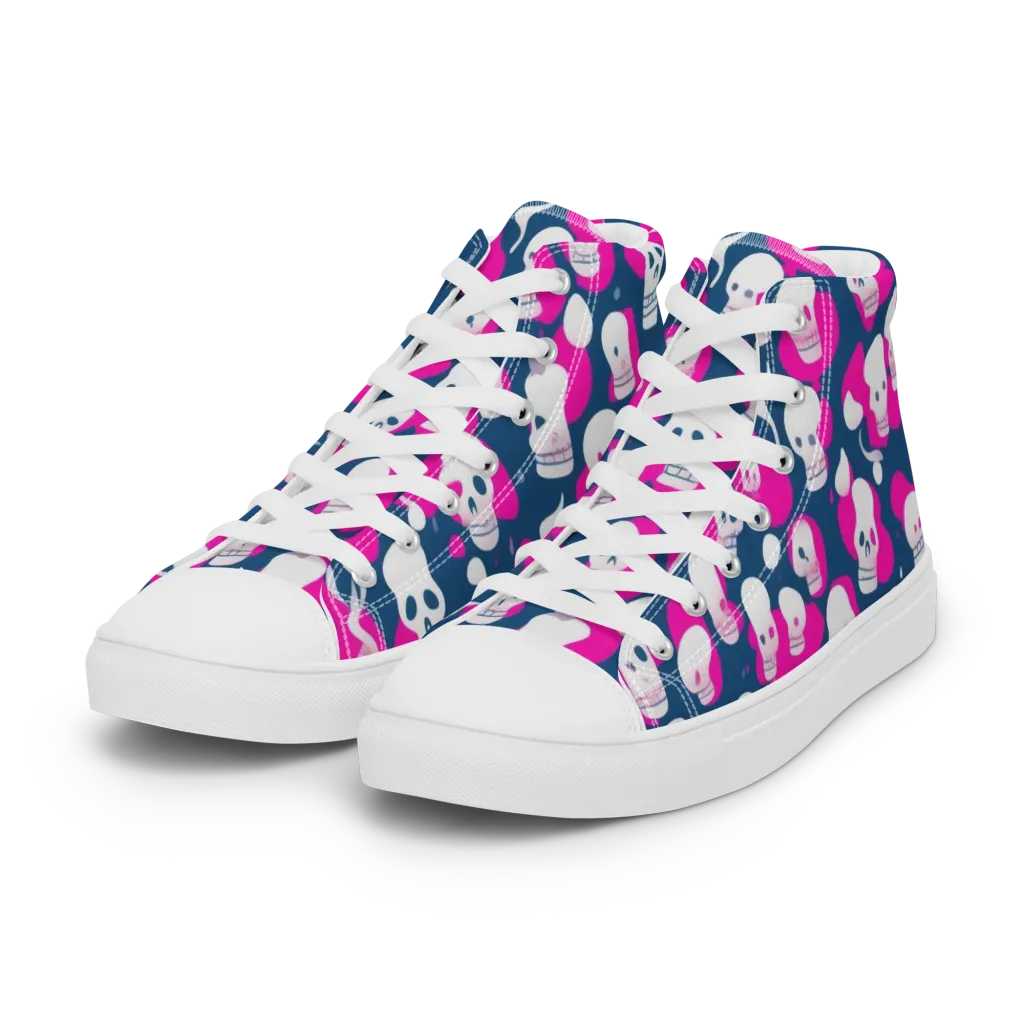 Pink Requiem on Women's High Top Canvas Shoes — Left Front