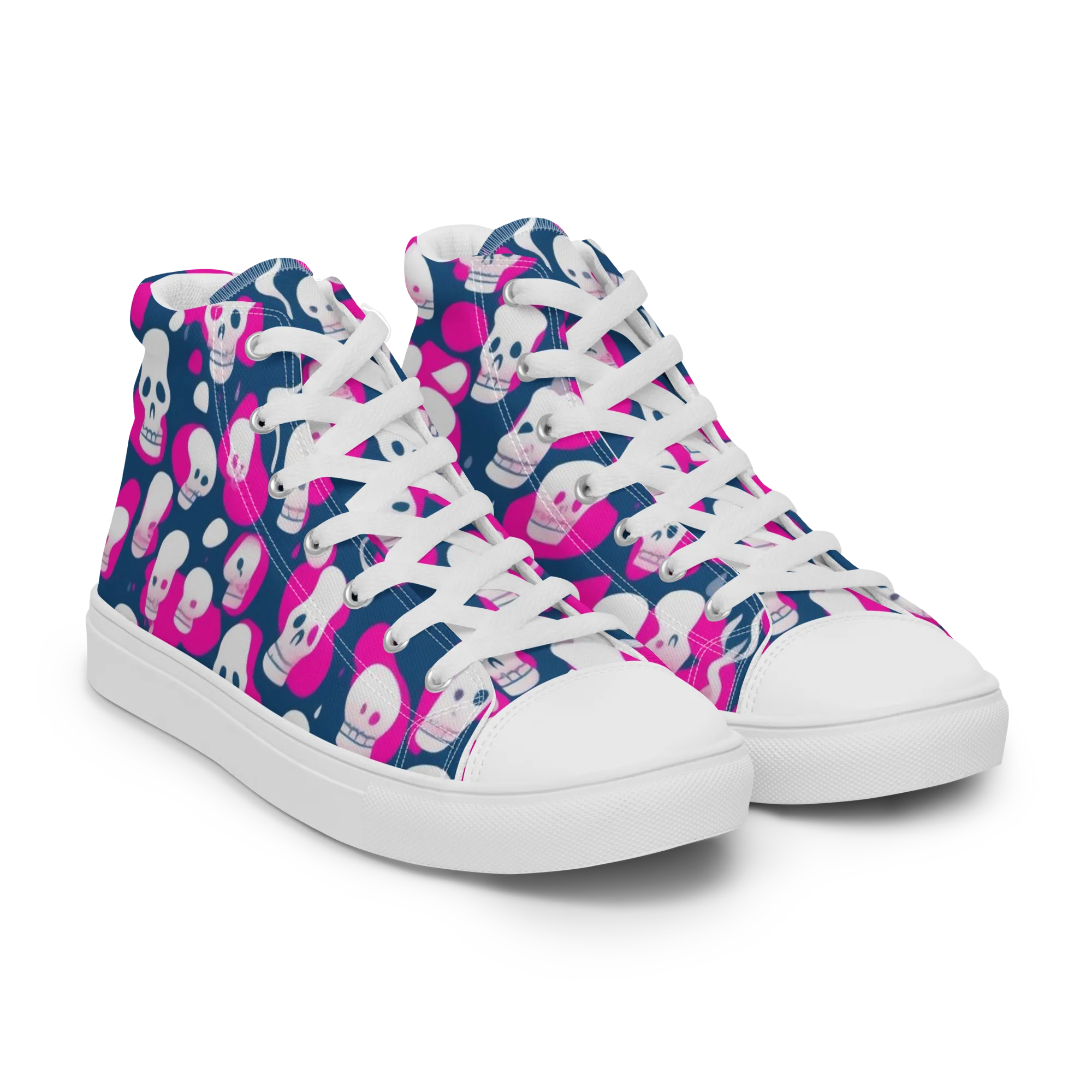 Pink Requiem on Women's High Top Canvas Shoes — Right Front