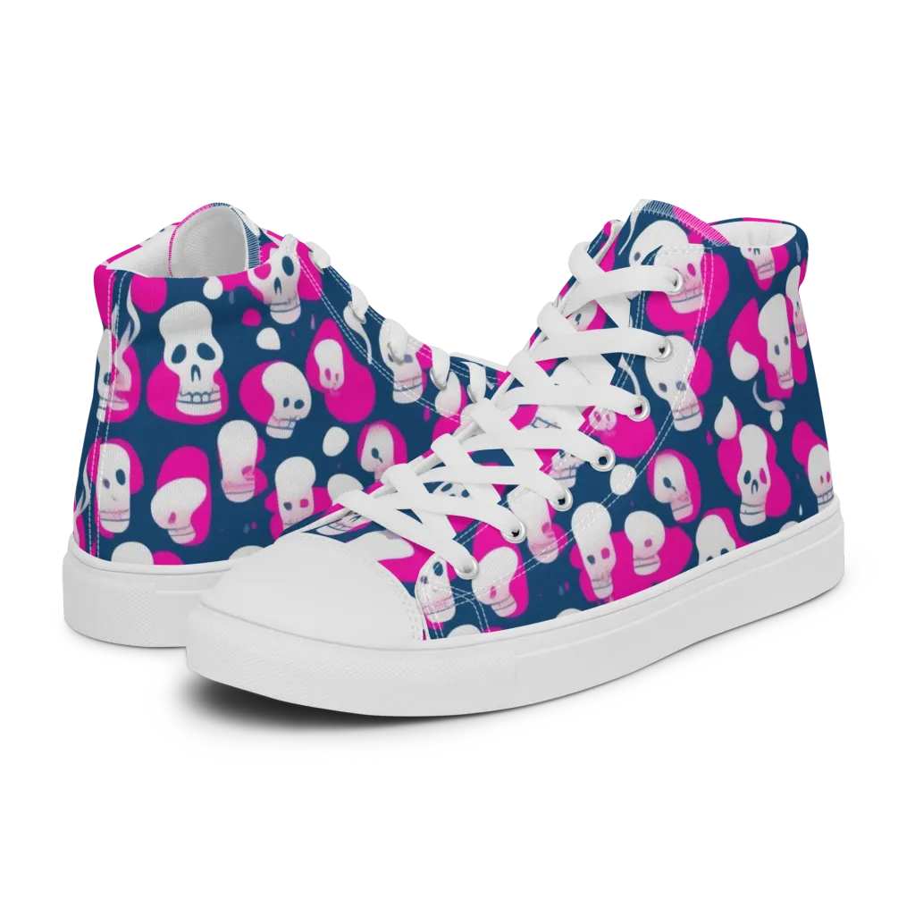Pink Requiem on Women's High Top Canvas Shoes — Left