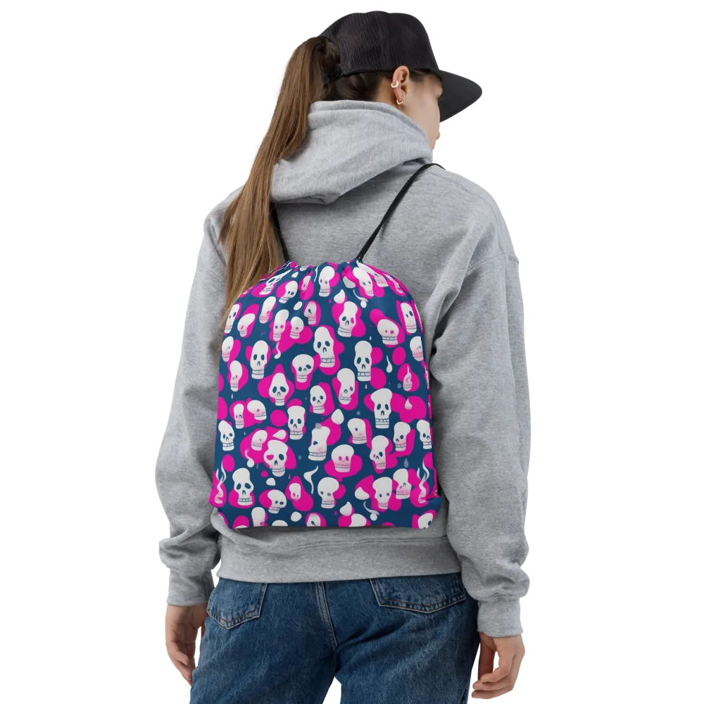 Pink Requiem on Drawstring Bag — Front