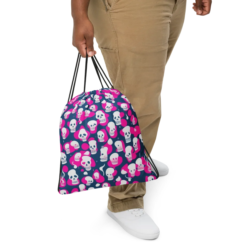 Pink Requiem on Drawstring Bag — Front