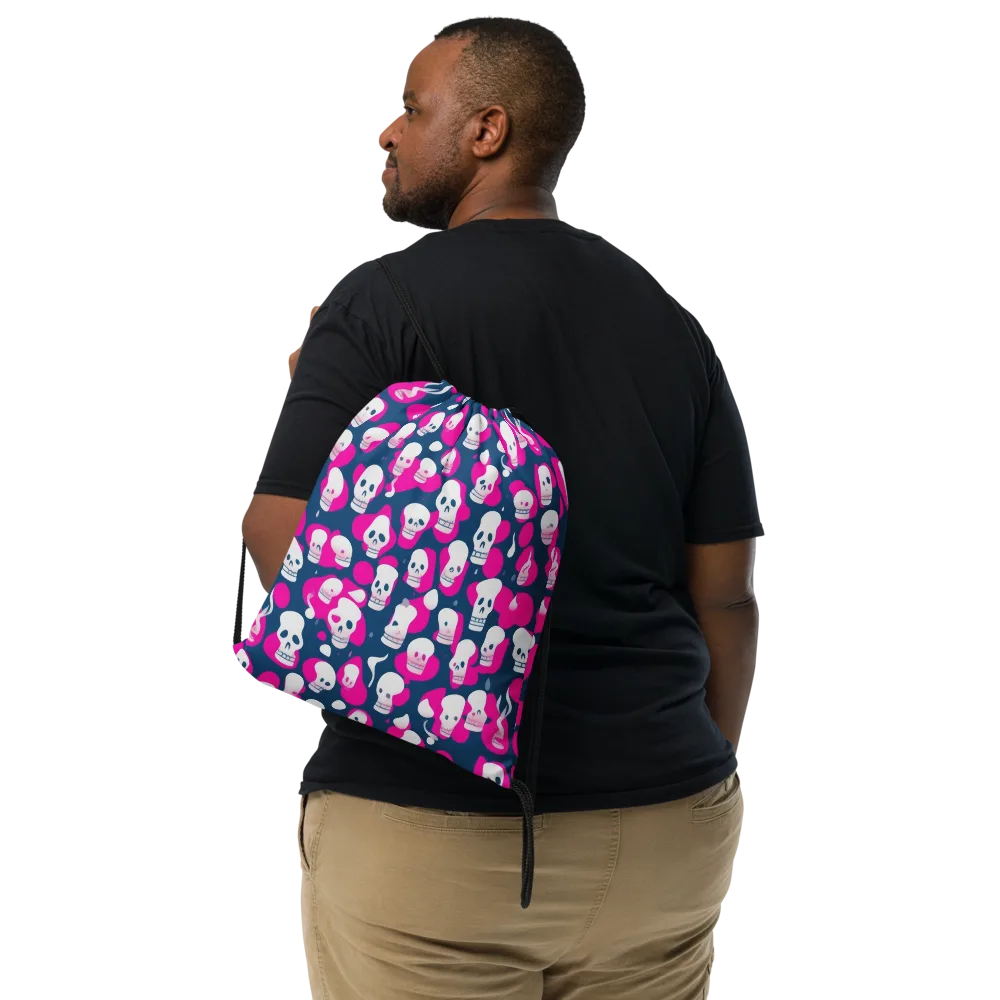 Pink Requiem on Drawstring Bag — Front